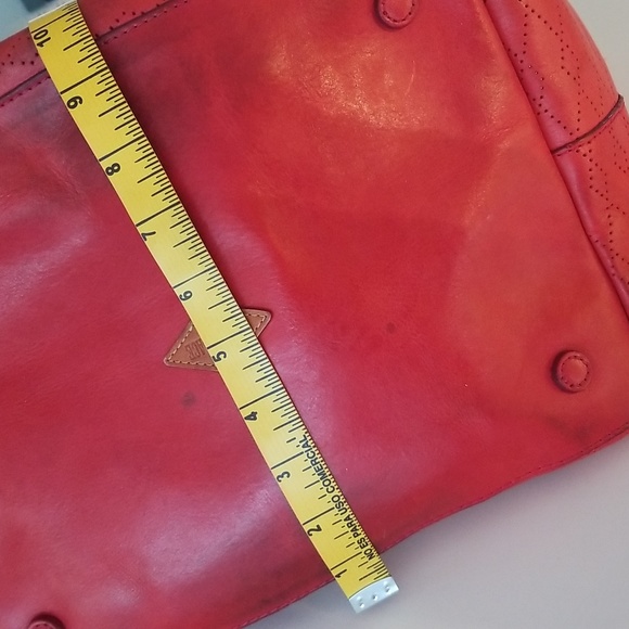 MZ Wallace Red Berlin Diamond Perforated Leather Tote Bag - Picture 14 of 16